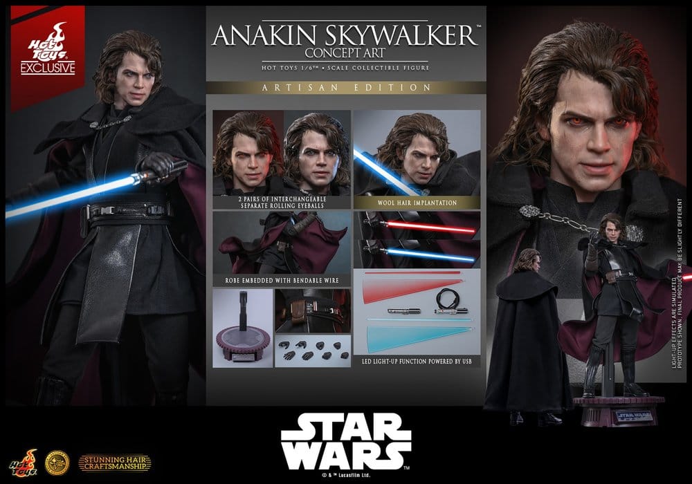 Star Wars Episode III: Die Rache der Sith Movie Masterpiece Actionfigur 1/6 Anakin Skywalker (Concept Art Version) (Artisan Edition) Hot Toys Exclusive 31 cm