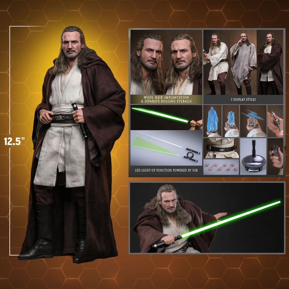 Star Wars: Die dunkle Bedrohung Movie Masterpiece Actionfigur 1/6 Qui-Gon Jinn (Artisan Edition) Hot Toys Exclusive 32 cm