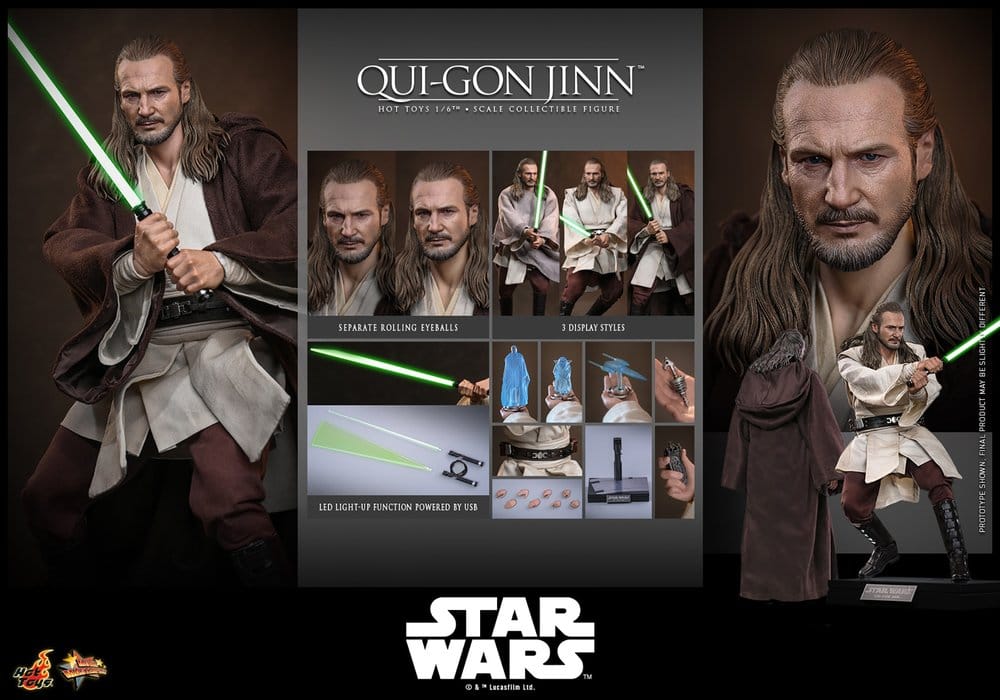 Star Wars: Die dunkle Bedrohung Movie Masterpiece Actionfigur 1/6 Qui-Gon Jinn (Artisan Edition) Hot Toys Exclusive 32 cm