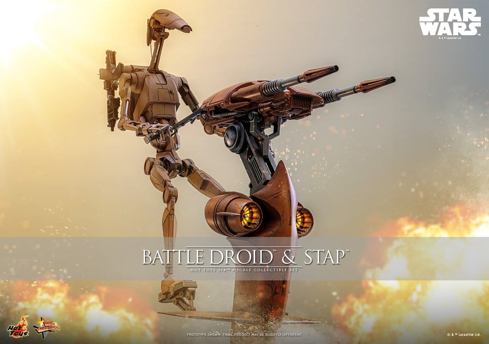 Star Wars: The Phantom Menace Movie Masterpiece Actionfiguren Set 1/6 Battle Droid & STAP 32 cm