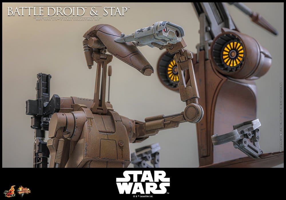 Star Wars: The Phantom Menace Movie Masterpiece Actionfiguren Set 1/6 Battle Droid & STAP 32 cm