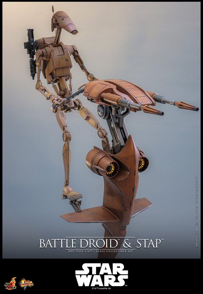 Star Wars: The Phantom Menace Movie Masterpiece Actionfiguren Set 1/6 Battle Droid & STAP 32 cm