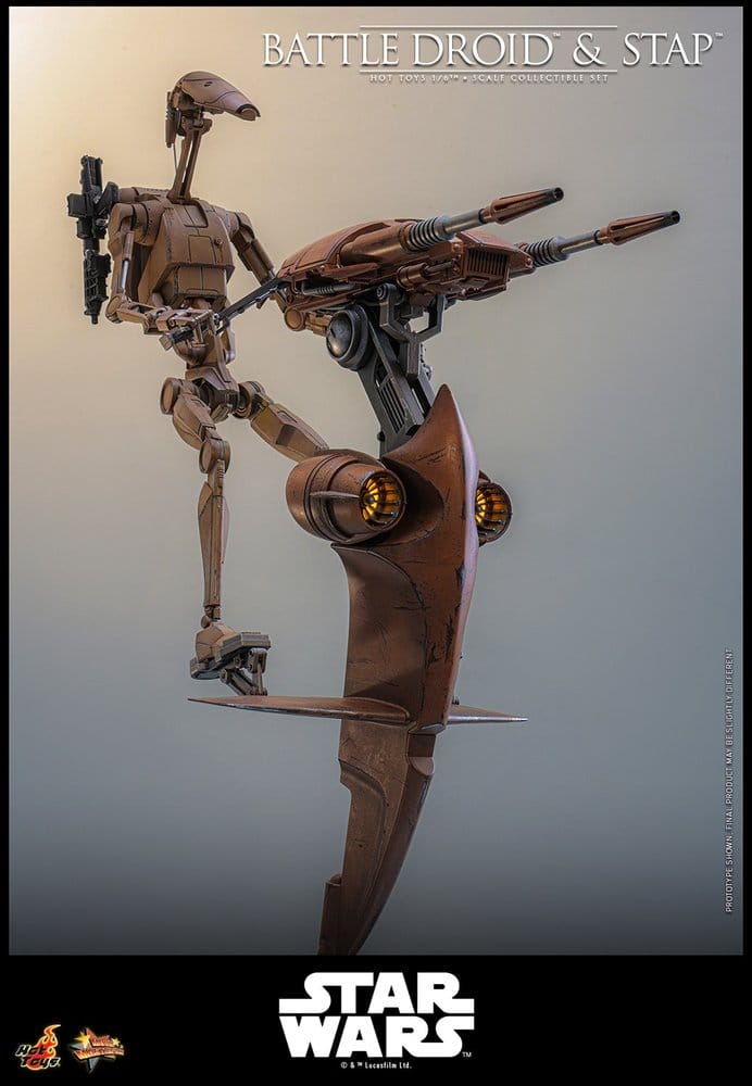 Star Wars: The Phantom Menace Movie Masterpiece Actionfiguren Set 1/6 Battle Droid & STAP 32 cm