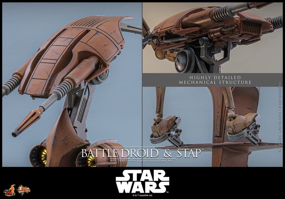 Star Wars: The Phantom Menace Movie Masterpiece Actionfiguren Set 1/6 Battle Droid & STAP 32 cm