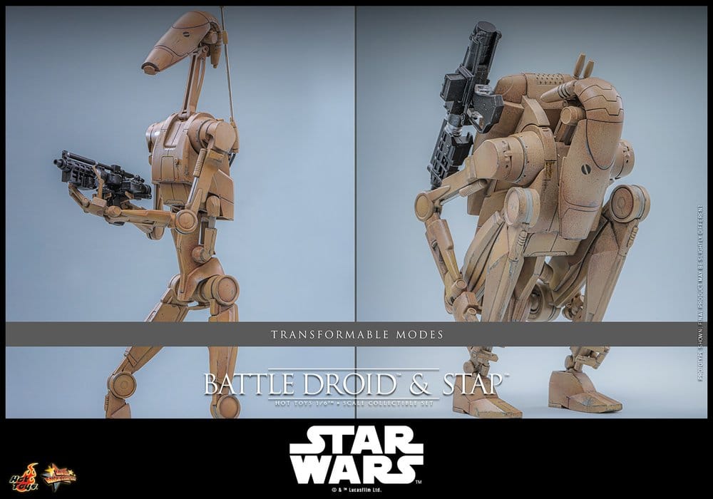 Star Wars: The Phantom Menace Movie Masterpiece Actionfiguren Set 1/6 Battle Droid & STAP 32 cm