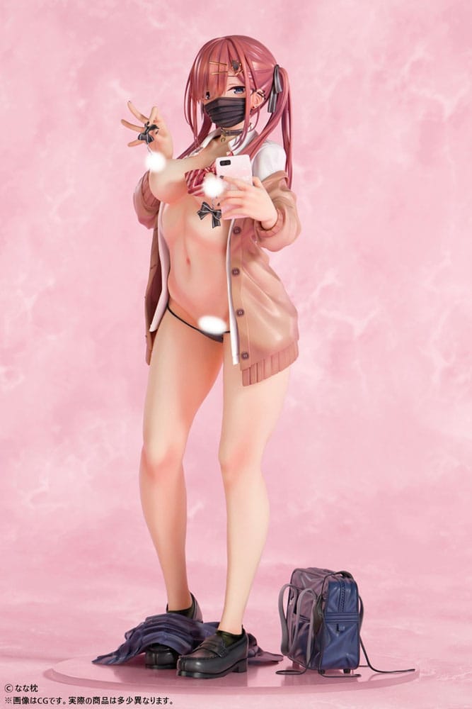 Original Character Statue 1/5 Red-Haired Gyaru-Chan Mask Ver.  Illustration by Nanamakura 29 cm