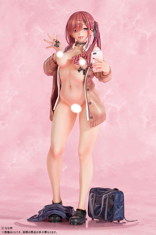 Original Character Statue 1/5 Red-Haired Gyaru-Chan Bare Face Ver. Illustration by Nanamakura 29 cm