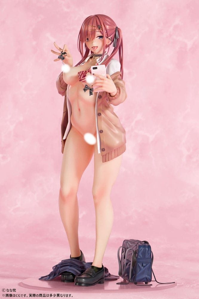 Original Character Statue 1/5 Red-Haired Gyaru-Chan Bare Face Ver. Illustration by Nanamakura 29 cm
