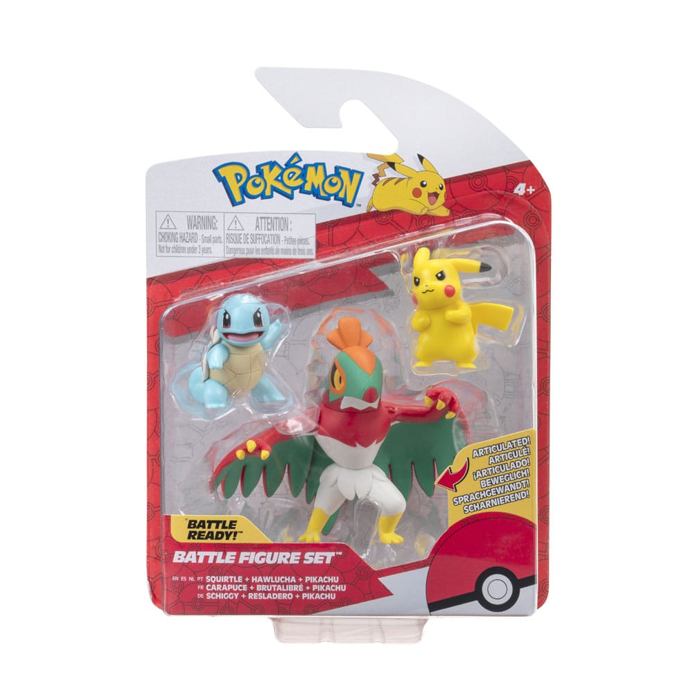 Pokémon Select Battle Figur Pikachu, Schiggy, Resladero 7,5 cm