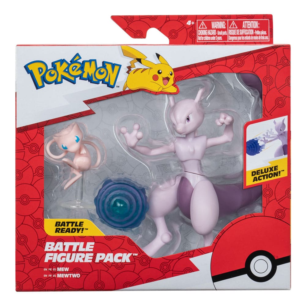 Pokémon Figuren 2er-Pack Mewtwo 10 cm & Mew 5 cm