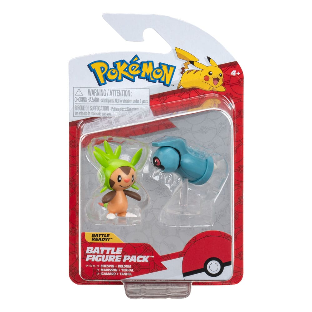 Pokémon Battle Figure First Partner Set Figuren 2er-Pack Igamaro, Tanhel 5 cm
