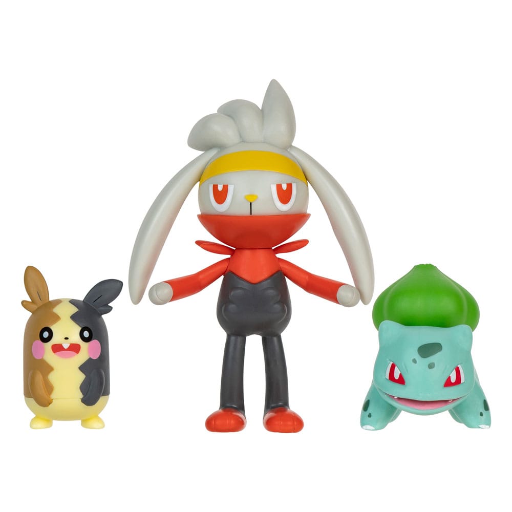 Pokémon Battle Figure Set Figuren 3er-Pack Morpeko, Bisasam #1, Kickerlo 5 cm 
