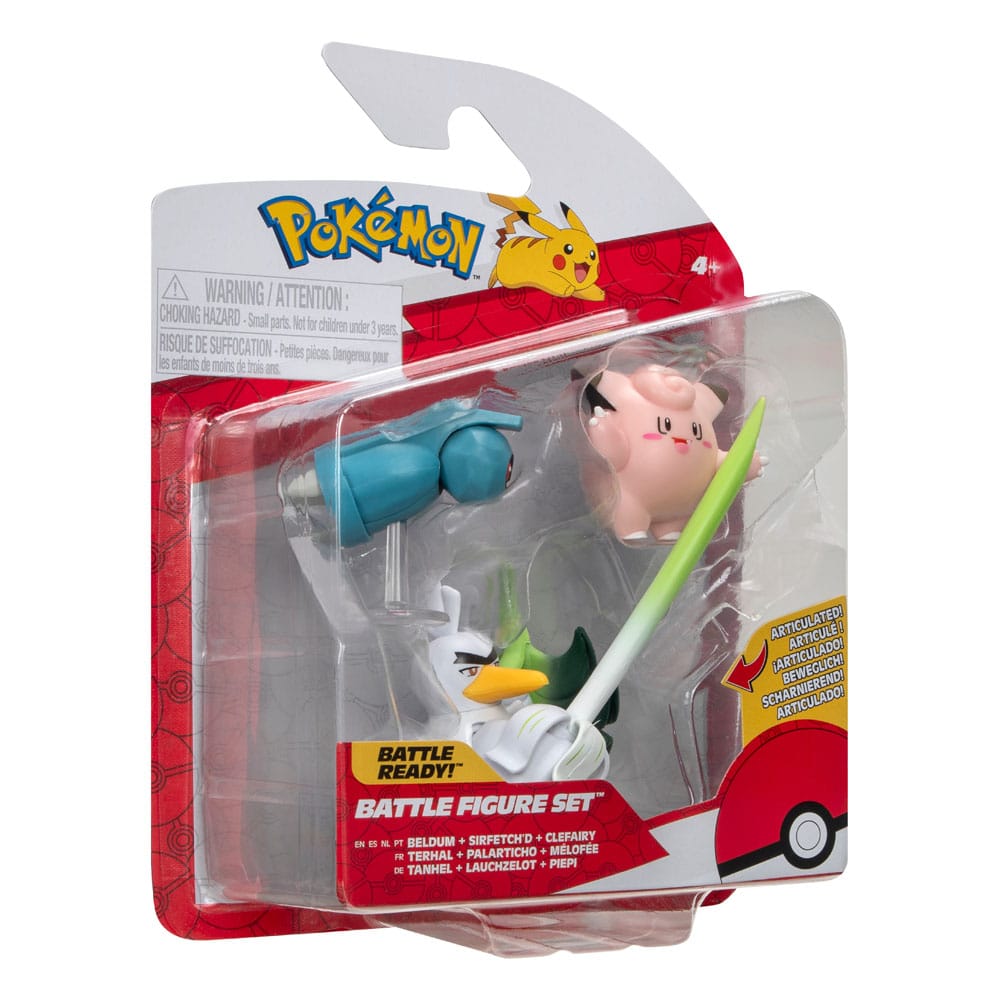 Pokémon Battle Figure Set Figuren 3er-Pack Piepi, Tanhel, Lauchzelot 5 cm 