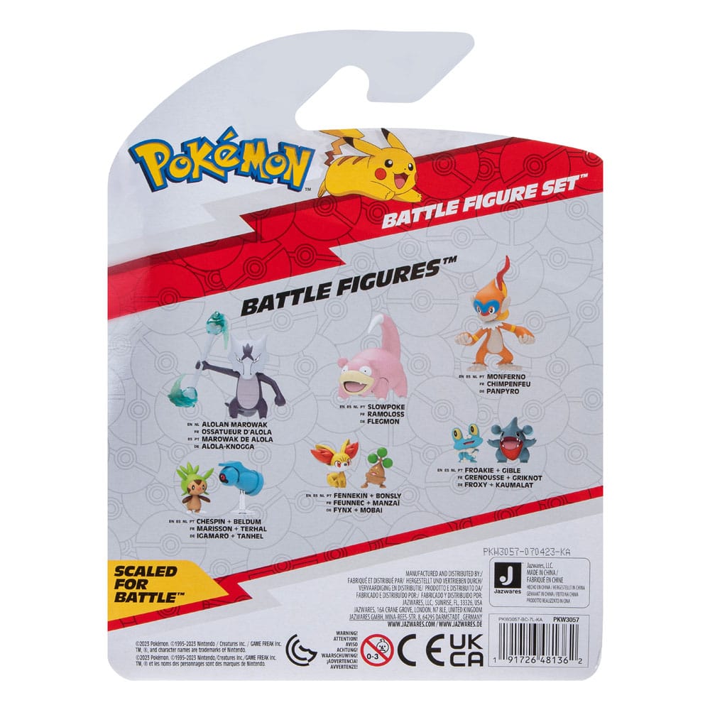 Pokémon Battle Figure Set Figuren 3er-Pack Piepi, Tanhel, Lauchzelot 5 cm 