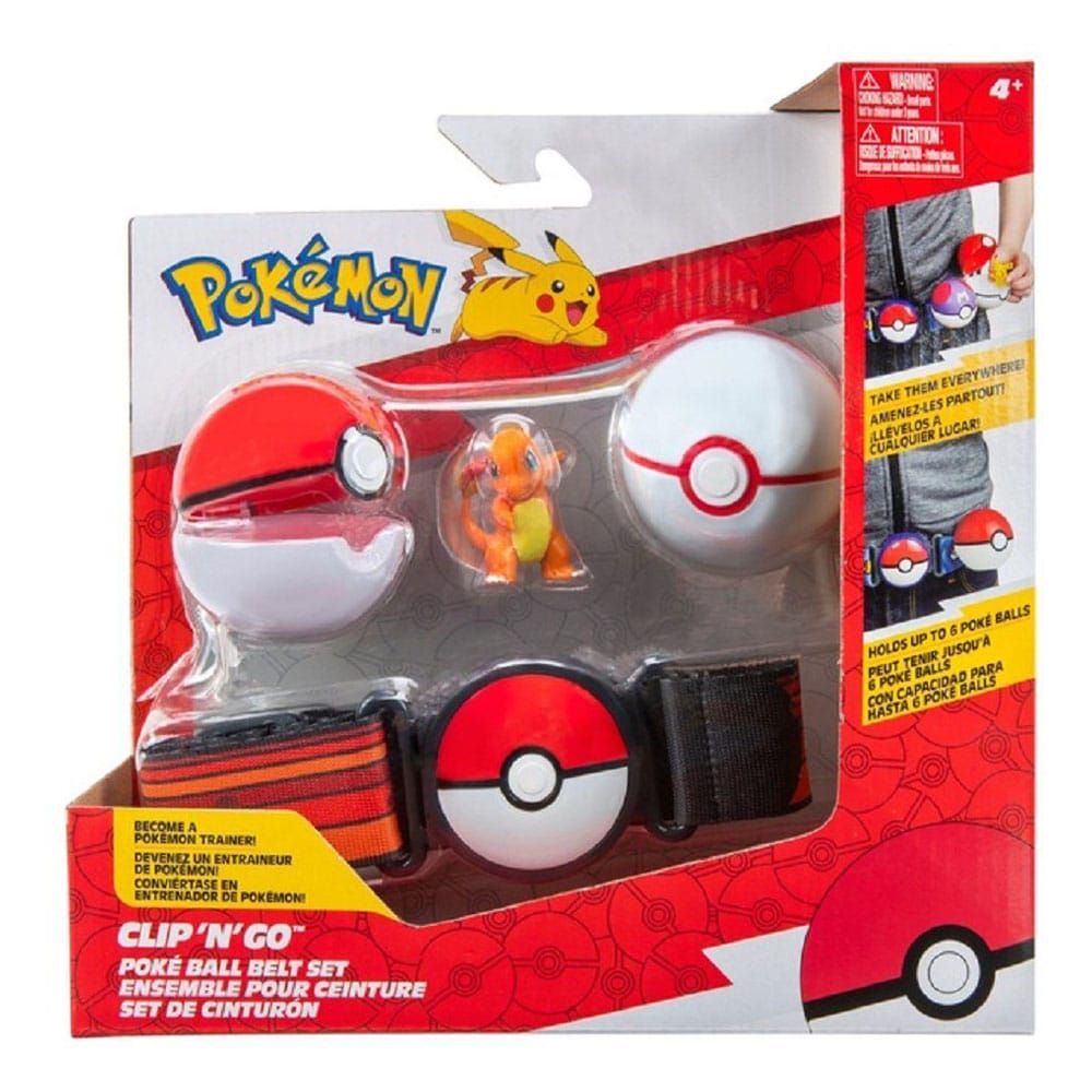 Pokémon Clip'n'Go Poké Gürtel Set Pokéball, Luxusball & Glumanda 