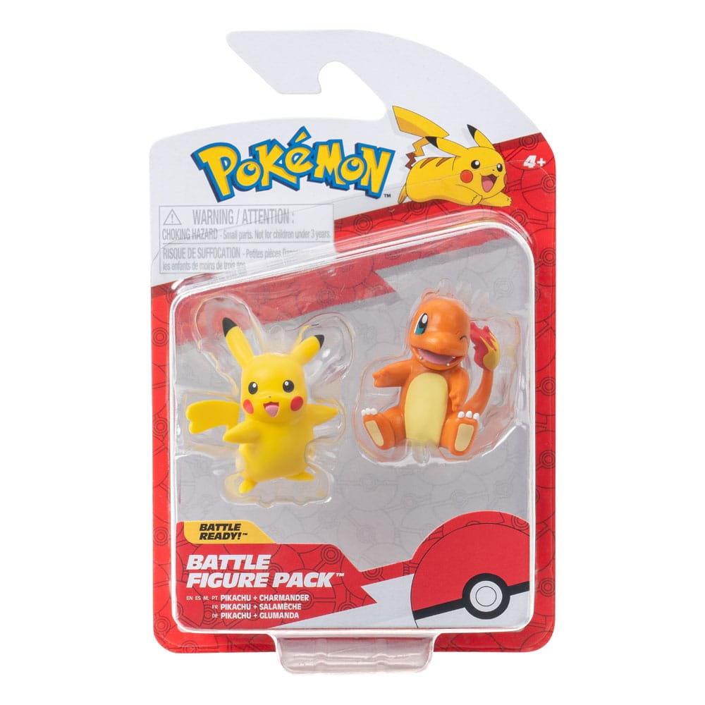 Pokémon Battle Figure First Partner Set Figuren 2er-Pack Glumanda #2, weiblicher Pikachu  