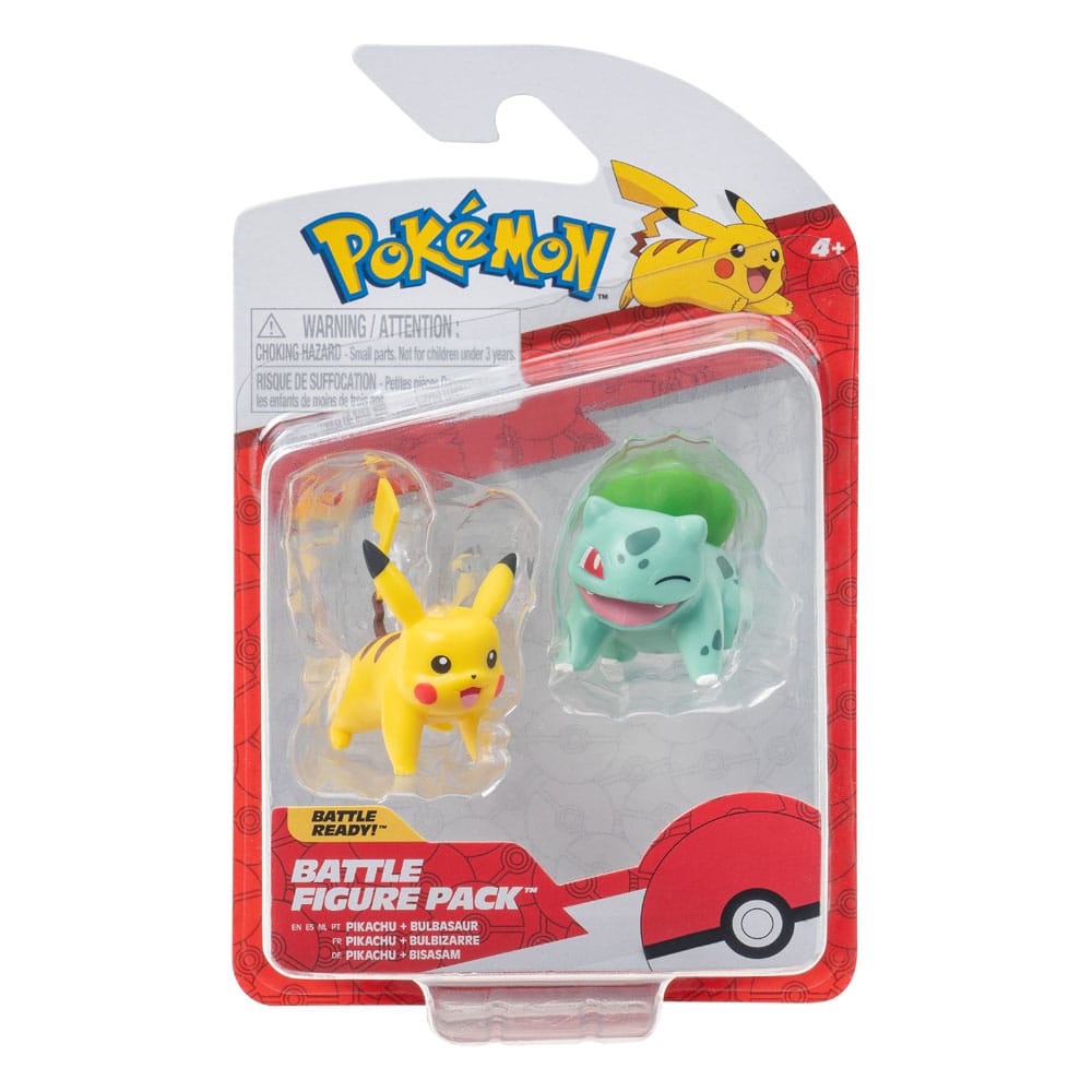 Pokémon Battle Figure First Partner Set Figuren 2er-Pack Bisasam #2, Pikachu #1 
