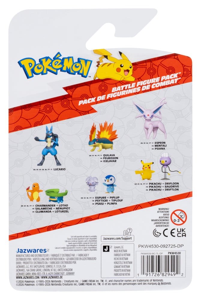 Pokémon Battle Figure Actionfiguren 2er-Pack Psiau & Plinfa