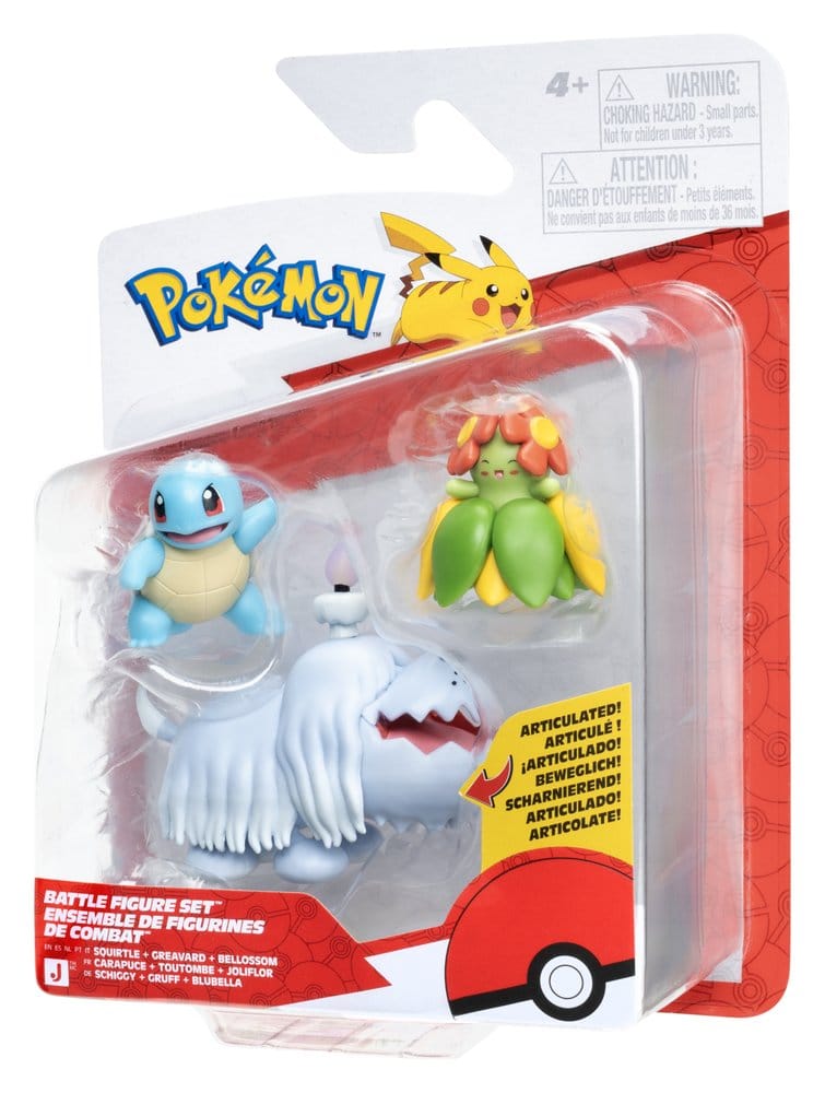 Pokémon Battle Figure Actionfiguren 3er-Pack Schiggy, Gruff & Blubella