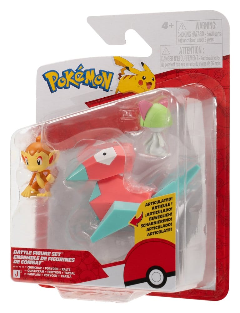 Pokémon Battle Figure Set Actionfiguren Panflam, Trasla & Porygon (3er-Pack)