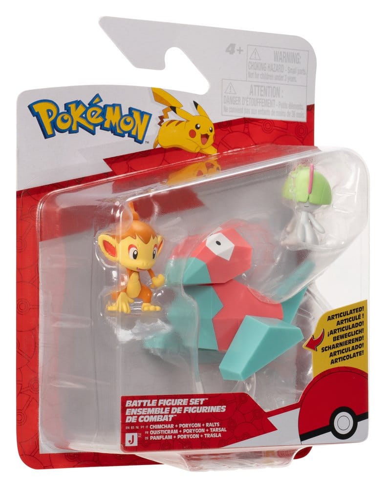 Pokémon Battle Figure Set Actionfiguren Panflam, Trasla & Porygon (3er-Pack)