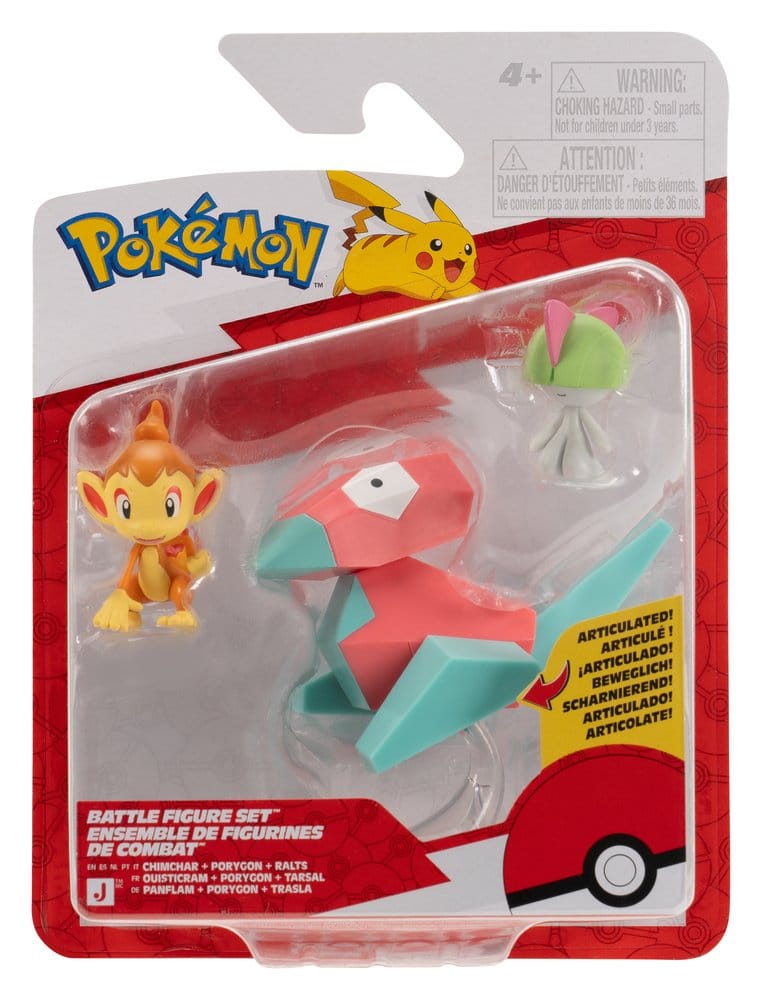 Pokémon Battle Figure Set Actionfiguren Panflam, Trasla & Porygon (3er-Pack)