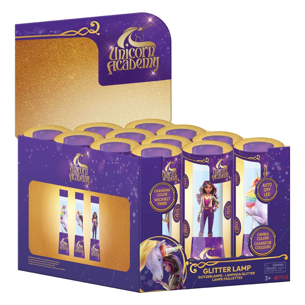 Unicorn Academy LED Glitzerlampen 15 cm Display (12)   