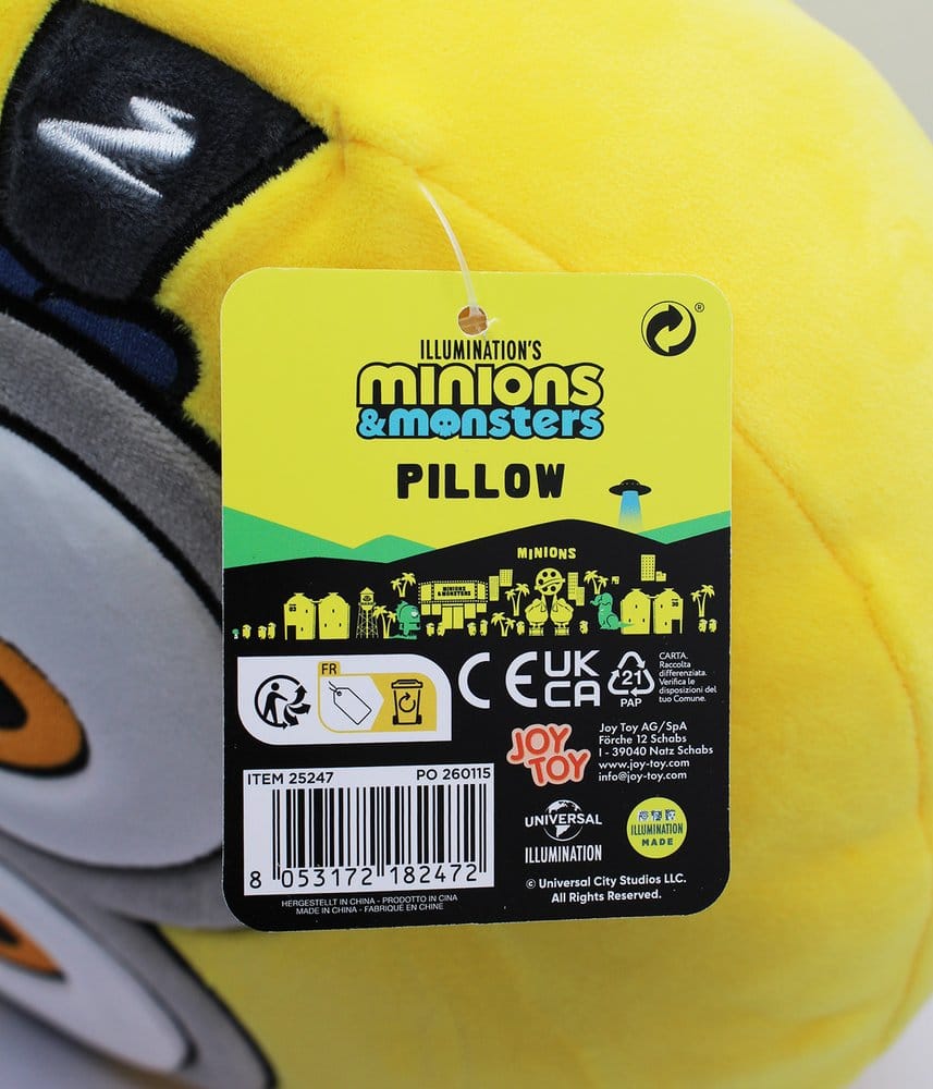 Minions 3 rundes Plüschkissen bestickt 30x10x30 cm