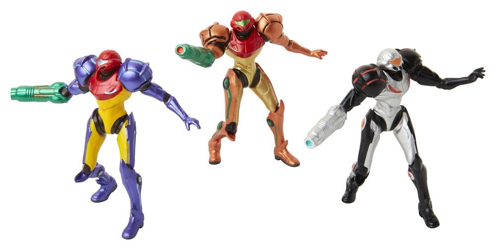 World of Nintendo Metroid Minifiguren 3er-Pack Chozo Power Suits 6 cm 