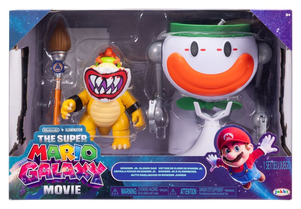 Der Super Mario Galaxy Film Actionfigur Bowser Jr. with Clown Car 13 cm