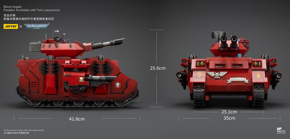 Warhammer 40k Actionfigur 1/18 Blood Angels Predator Annihilator with Twin Lascannons 26 cm