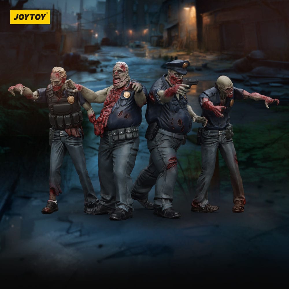 Zombie Dark Source Actionfiguren 4er-Pack Police (Male) 8 cm