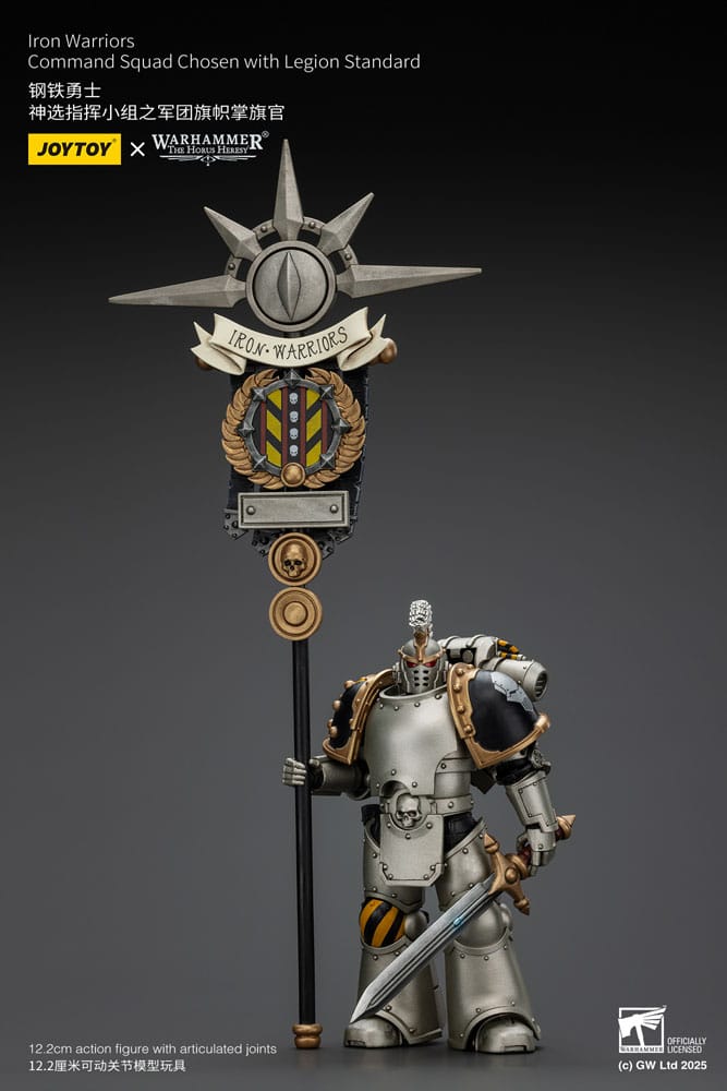 Warhammer The Horus Heresy Actionfigur 1/18 lron Warriors Command Squad Chosen with Legion Standard 12 cm