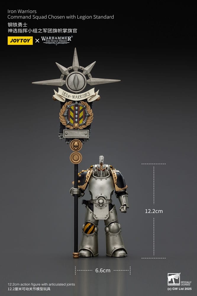 Warhammer The Horus Heresy Actionfigur 1/18 lron Warriors Command Squad Chosen with Legion Standard 12 cm