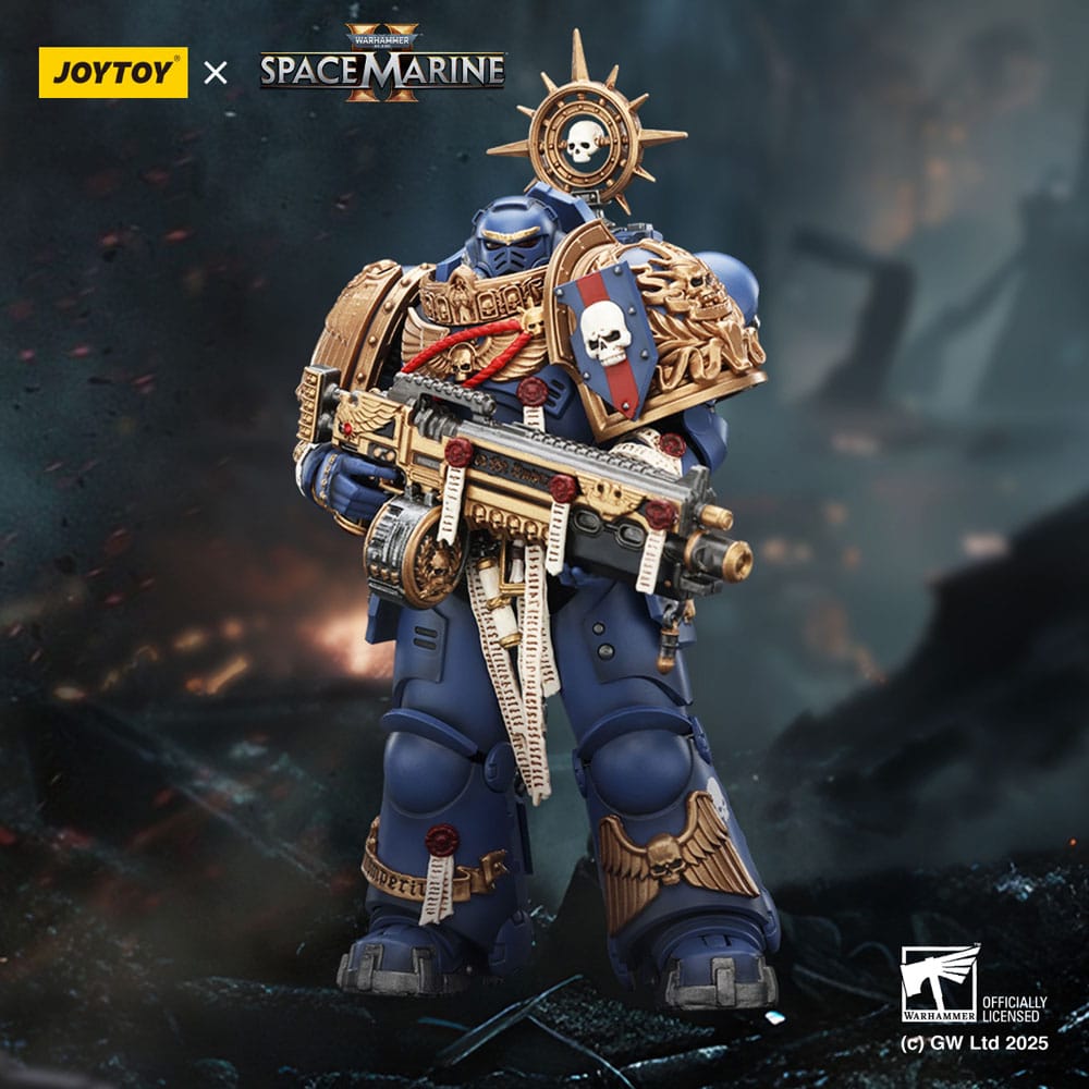 Warhammer 40,000: Space Marine 2 Actionfigur Ultramarines Heavy Relic Primus Armor with Heavy Relic Bolt Rifle 13 cm