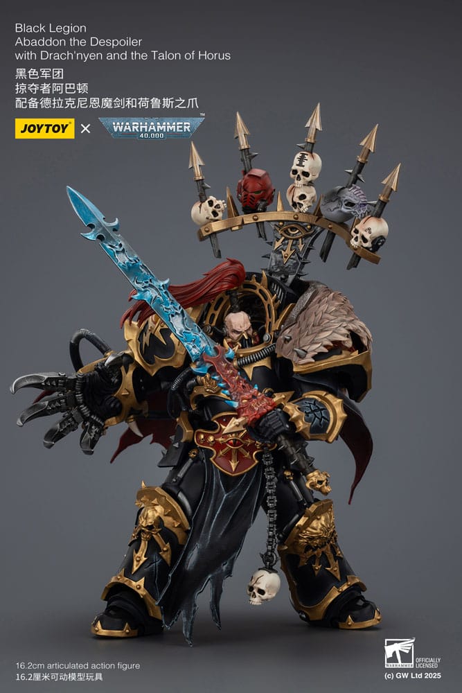 Warhammer 40,000 Actionfigur Black Legion Abaddon the Despoiler with Drach'nyen and the Talo 16 cm