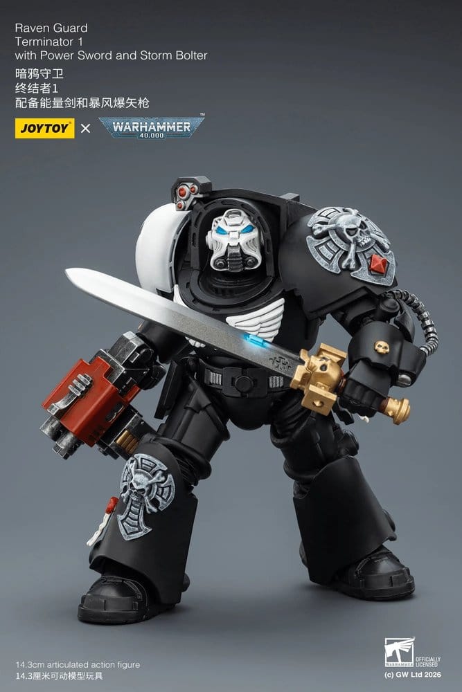 Warhammer 40,000 Actionfigur Raven Guard Terminator 1 with Power Sword and Storm Bolter 14 cm