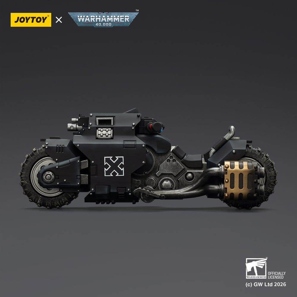 Warhammer 40,000 Raider-pattern Combat Bike Raven Guard with twin-linked bolt rifles 22 cm