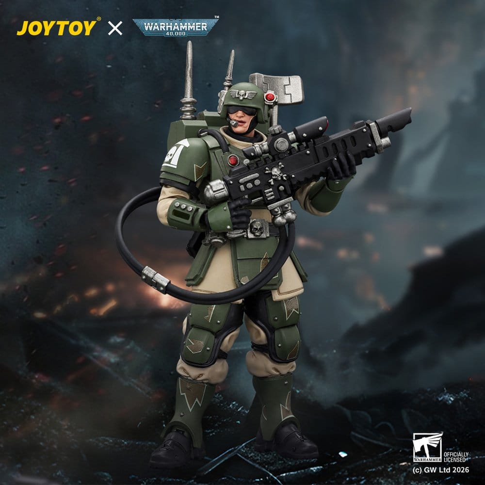 Warhammer Actionfigur Astra Militarum Kasrkin 3 with Hot-shot Lasgun and Vox-caster