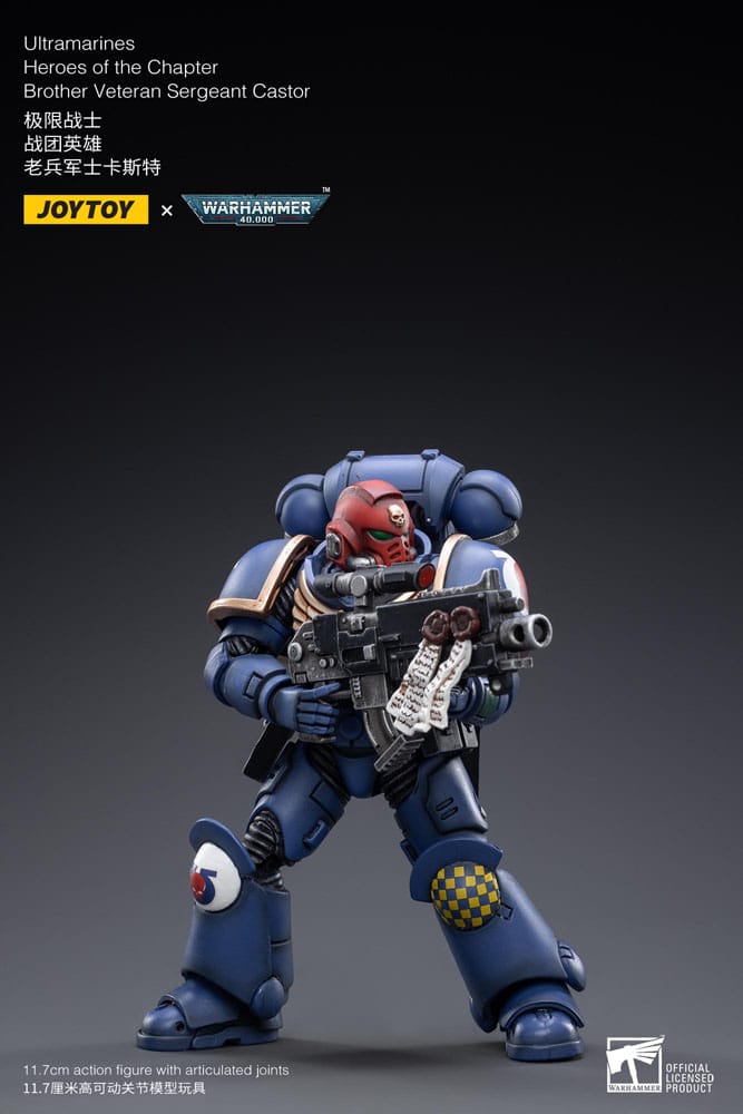 Warhammer 40k Actionfigur 1/18 Ultramarines Heroes of the Chapter Brother Veteran Sergeant Castor 12 cm