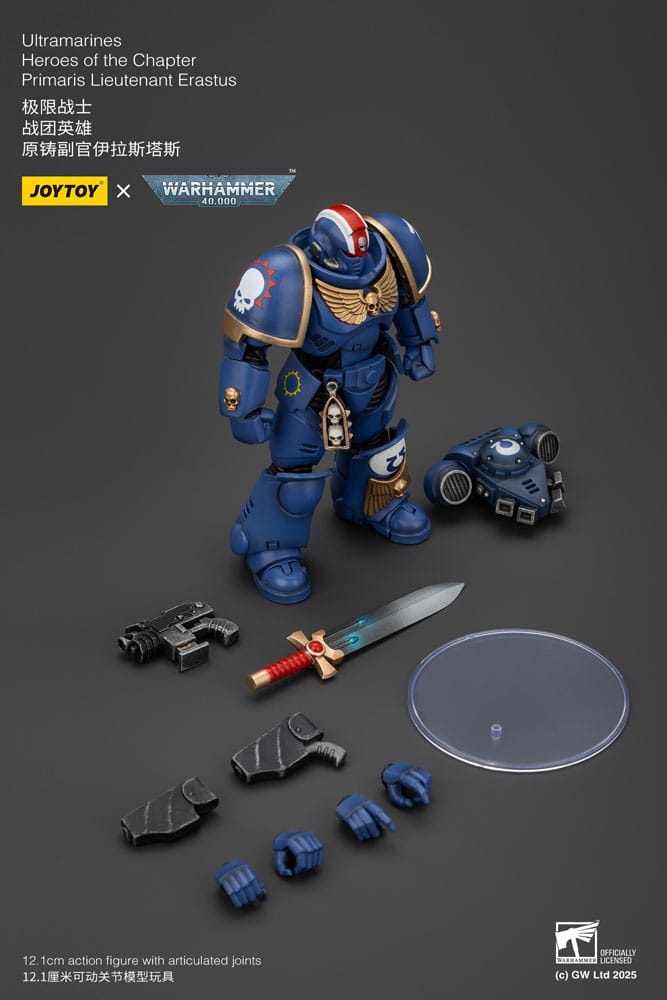 Warhammer 40k Actionfigur 1/18 Ultramarines Heroes of the Chapter Primaris Lieutenant Erastus 20 cm