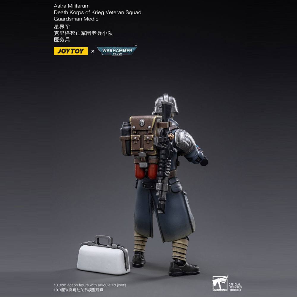 Warhammer 40k Actionfigur 1/18 Death Korps of Krieg Veteran Squad Guardsman Medic 10 cm