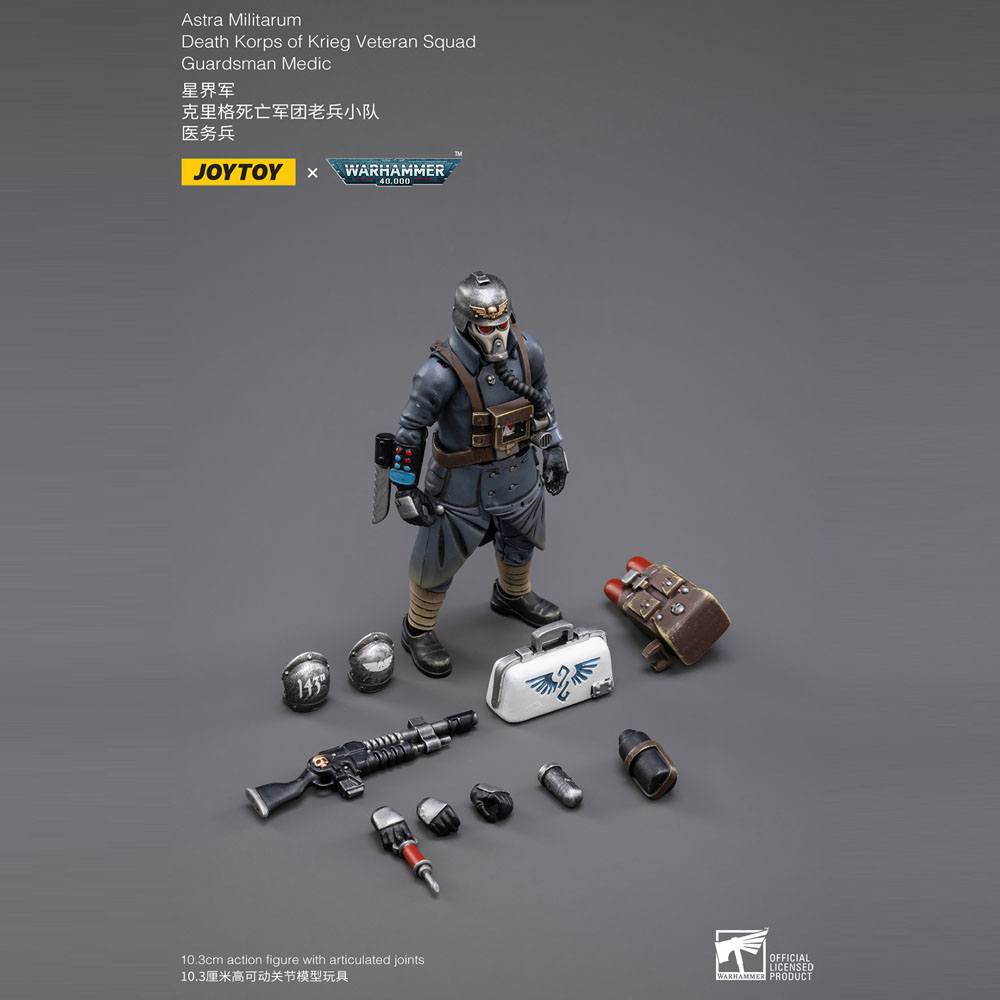 Warhammer 40k Actionfigur 1/18 Death Korps of Krieg Veteran Squad Guardsman Medic 10 cm