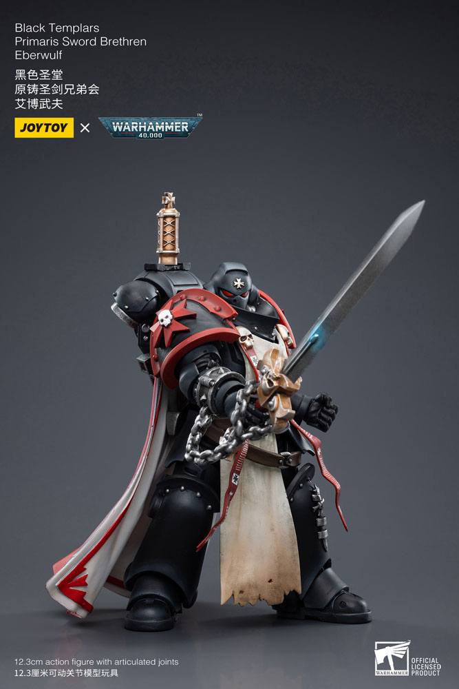 Warhammer 40k Actionfigur 1/18 Black Templars Primaris Sword Brethren Eberwulf 12 cm