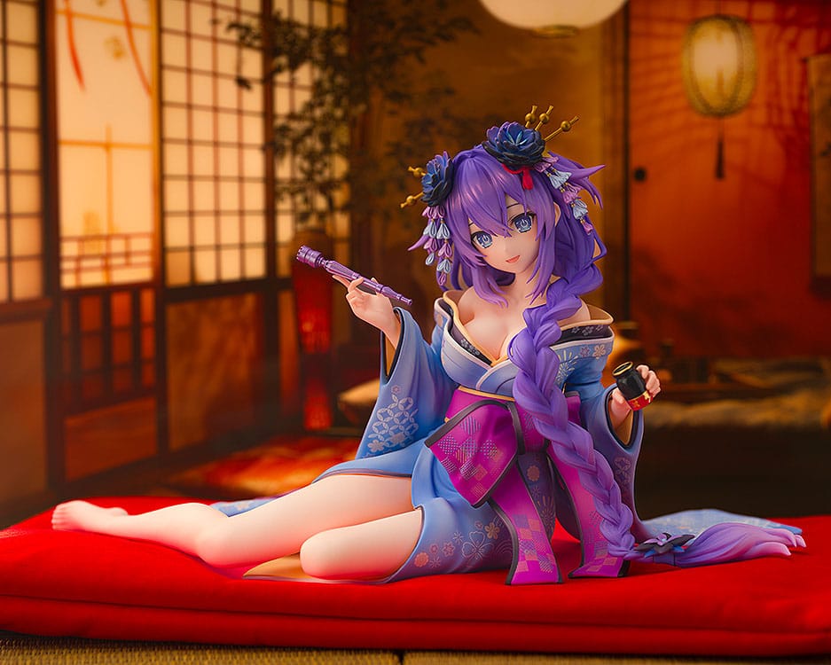 Neptunia x Senran Kagura Statue 1/7 Purple Heart Kimono Ver. 13 cm 