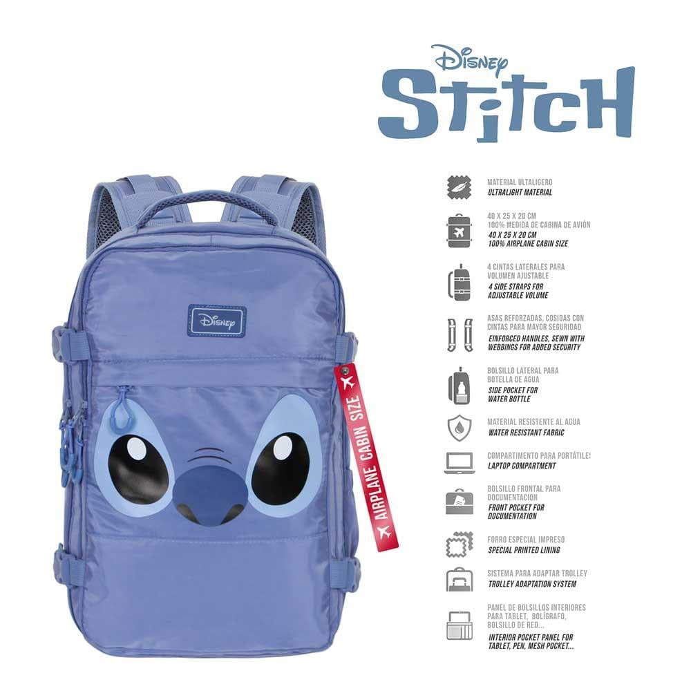 Lilo & Stitch Mercury Underseat Cabin Bag Rucksack Face Blue 