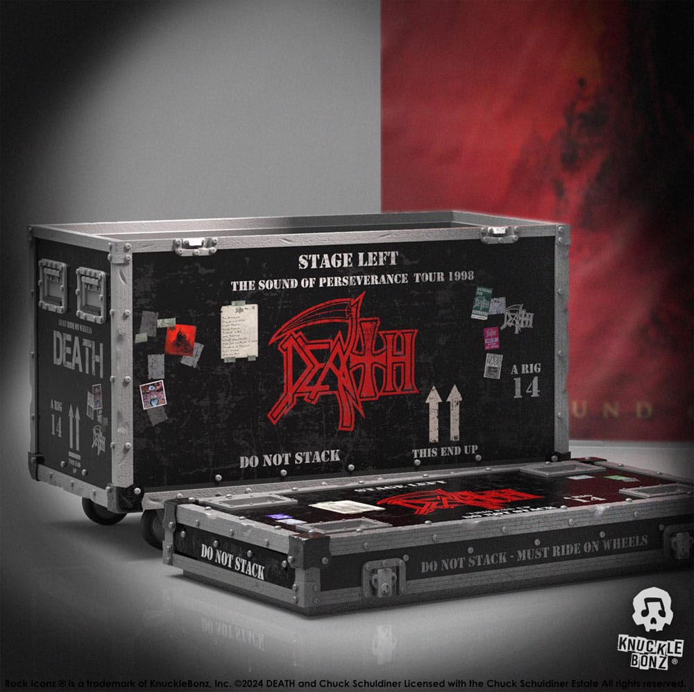 Death Rock Ikonz On Tour Road Case Statue & Bühnenhintergrund Set The Sound of Perseverance Tour 1998