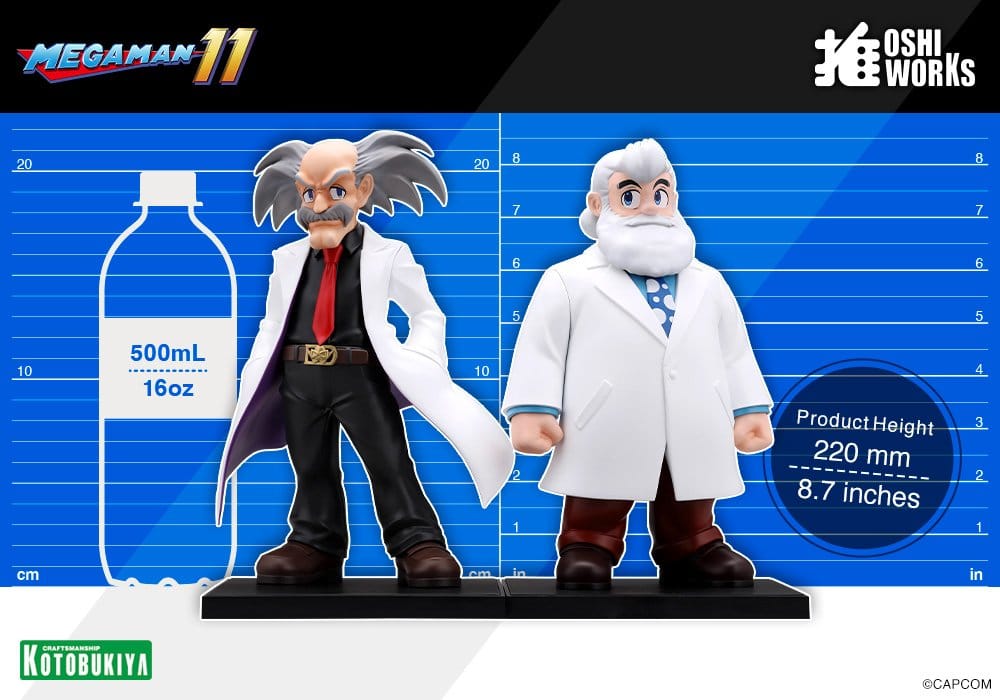 Mega Man Oshi Works PVC Figuren 2er-Pack Dr. Wily &amp; Dr. Light
