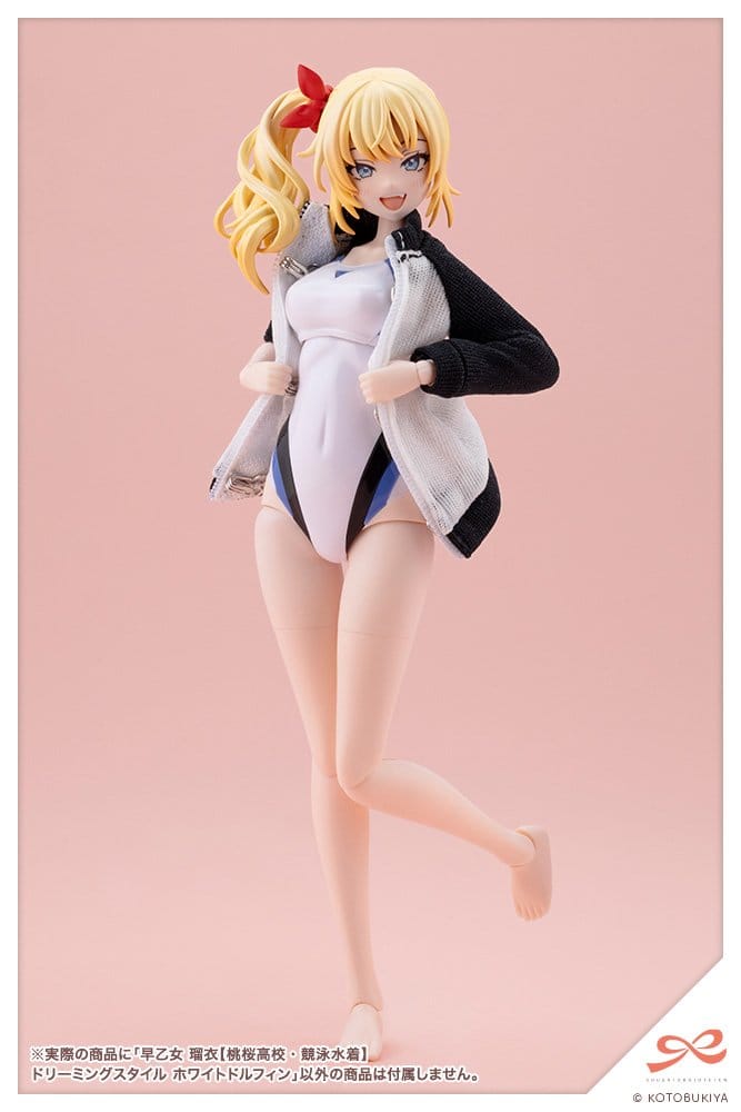 Sousaishojoteien Plastic Model Kit 1/10 Rui Saotome Touou High School Competitive Swimsuit Dreaming Style White Dolphin 16 cm