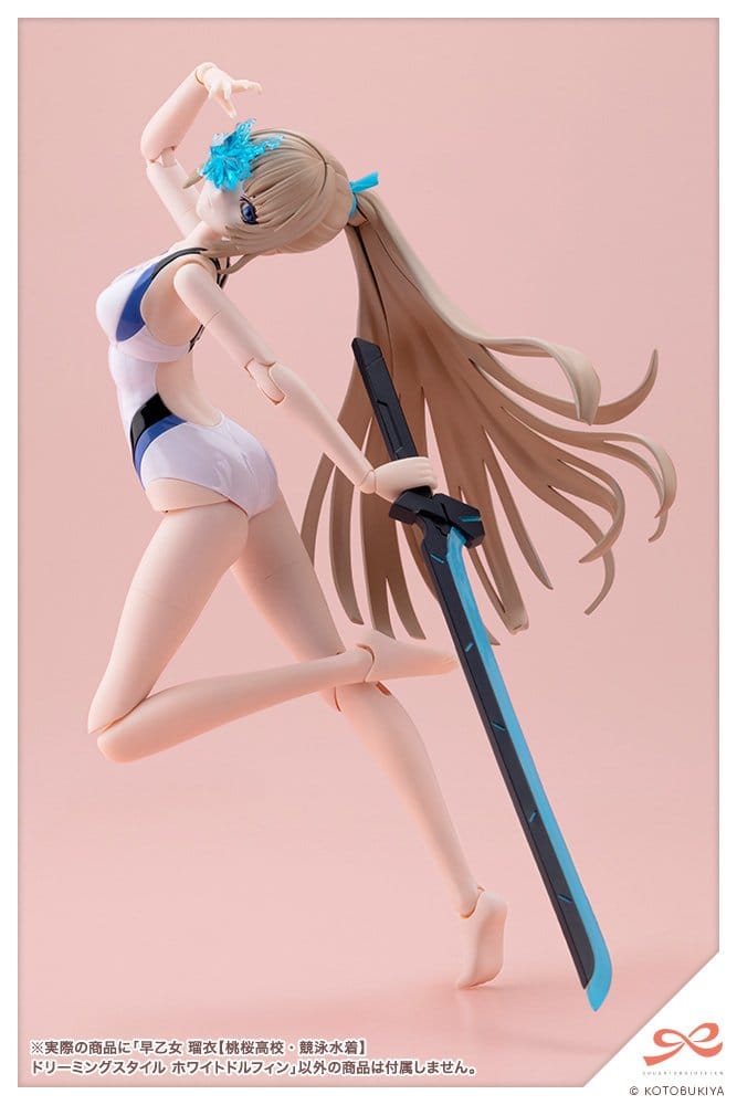 Sousaishojoteien Plastic Model Kit 1/10 Rui Saotome Touou High School Competitive Swimsuit Dreaming Style White Dolphin 16 cm